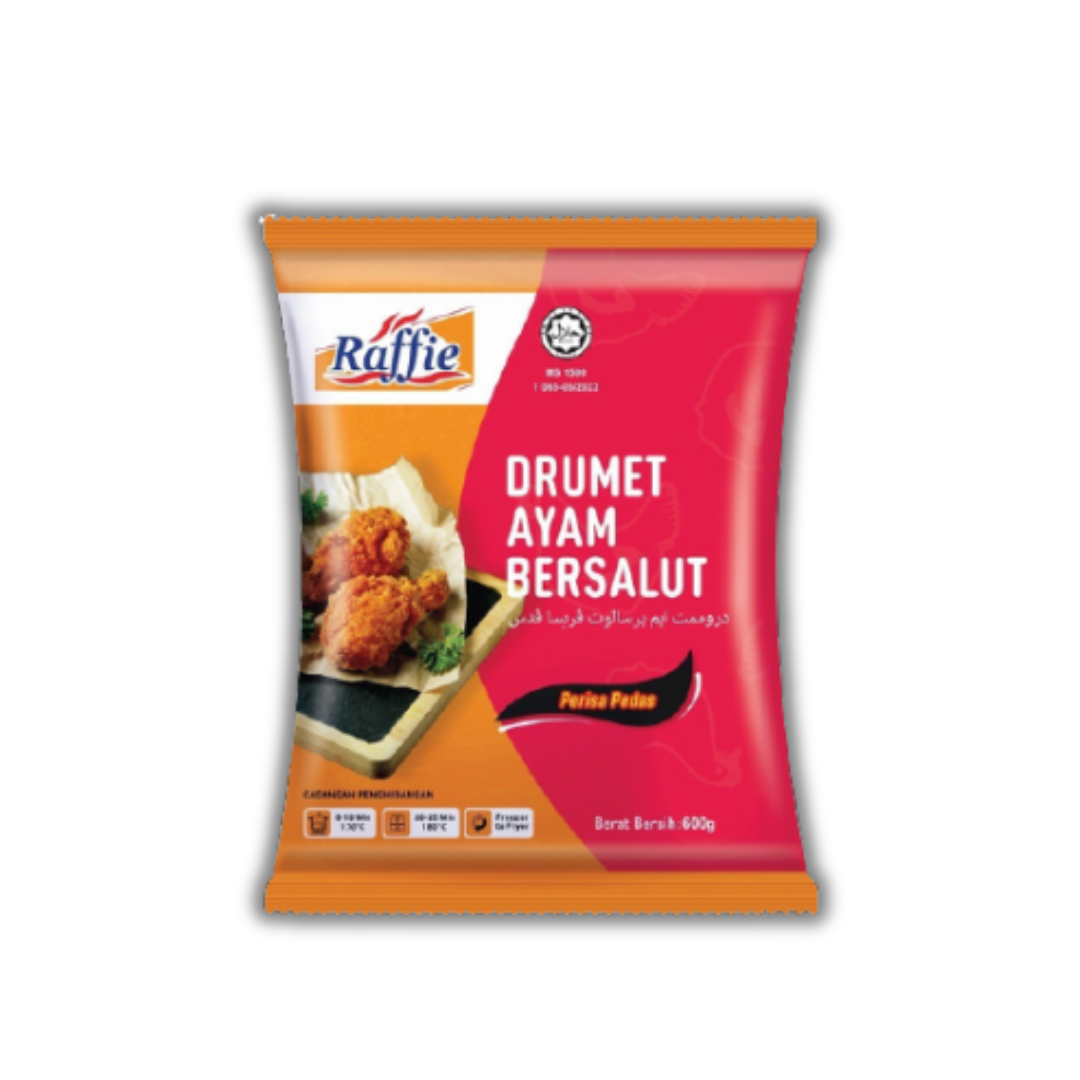 Raffie Drumet Ayam Bersalut Pedas (600g)